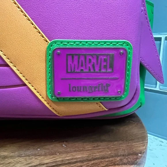 Loungefly NWT Marvel Amazing Spider-Man Green Goblin Green Purple Backpack - Picture 4 of 11